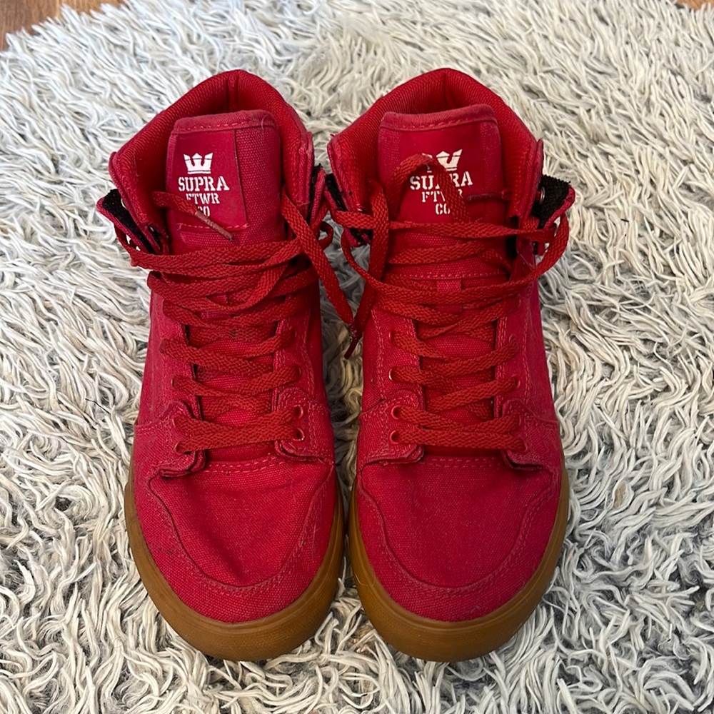 Supra Vader Red Shoes Gum Sole